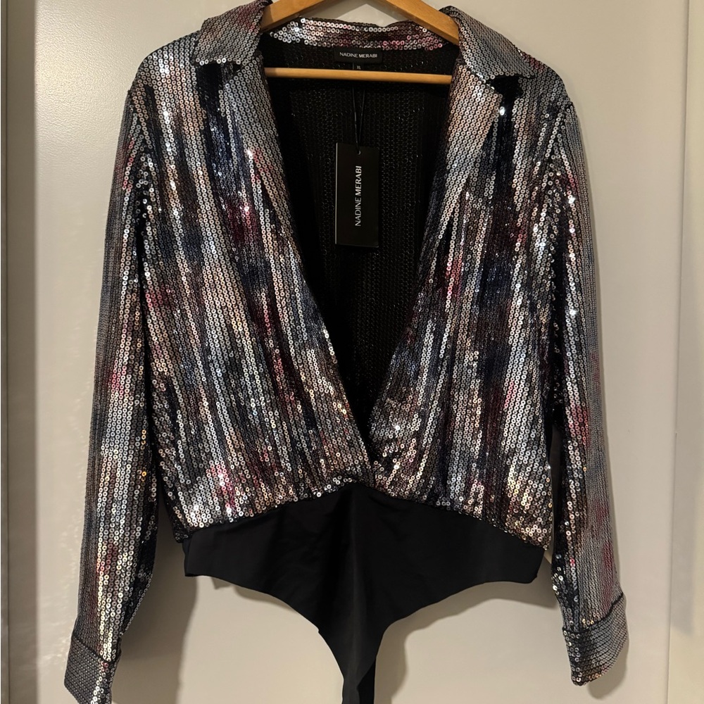 NWT Nadine Merabi Lola Sequin Co-ord Set SOLD OUT XL - Picture 3 of 12